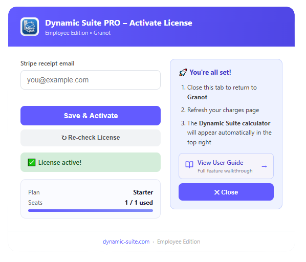 Dynamic Suite PRO Options Page